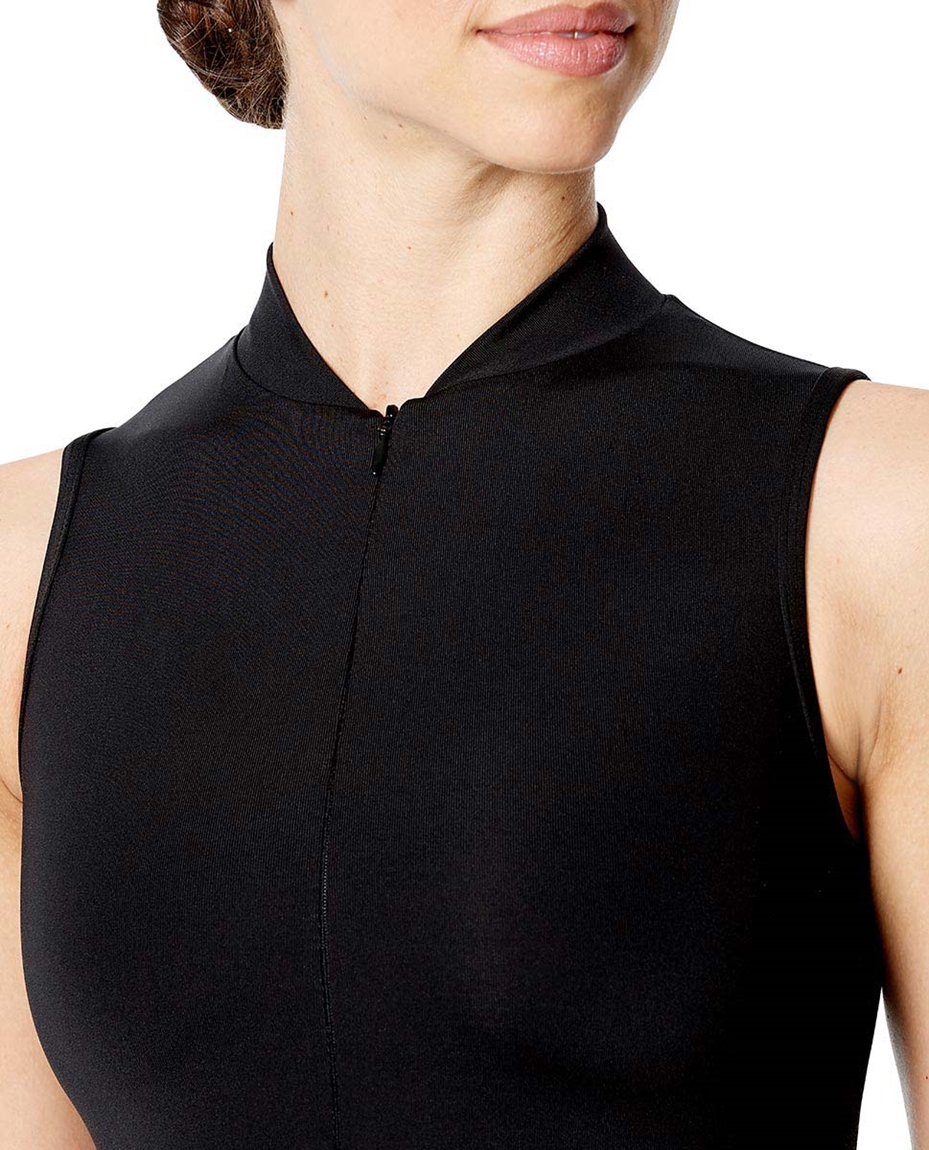 Womens Halter Zip Front Leotard Ximena detail