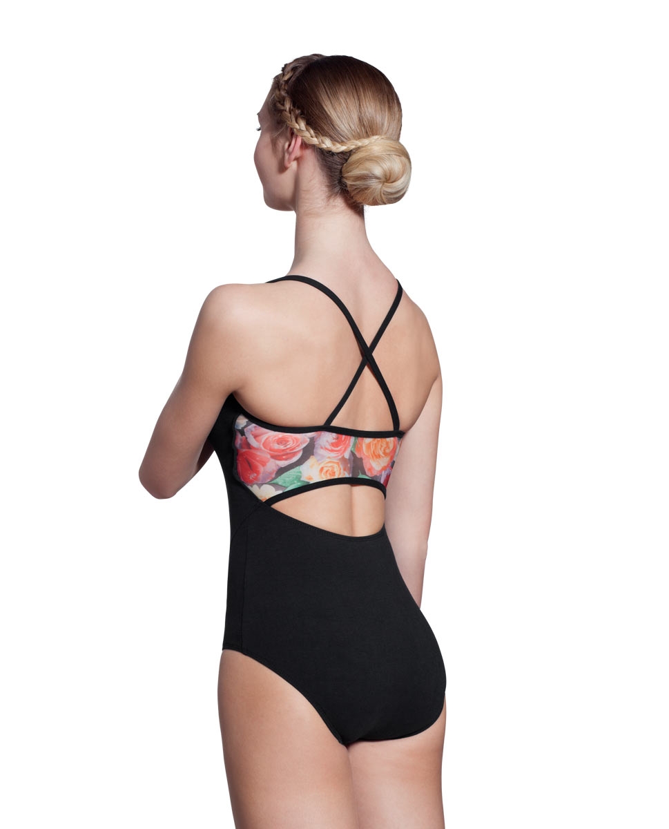 Adult Printed Mesh Back Camisole Leotard Amelia back