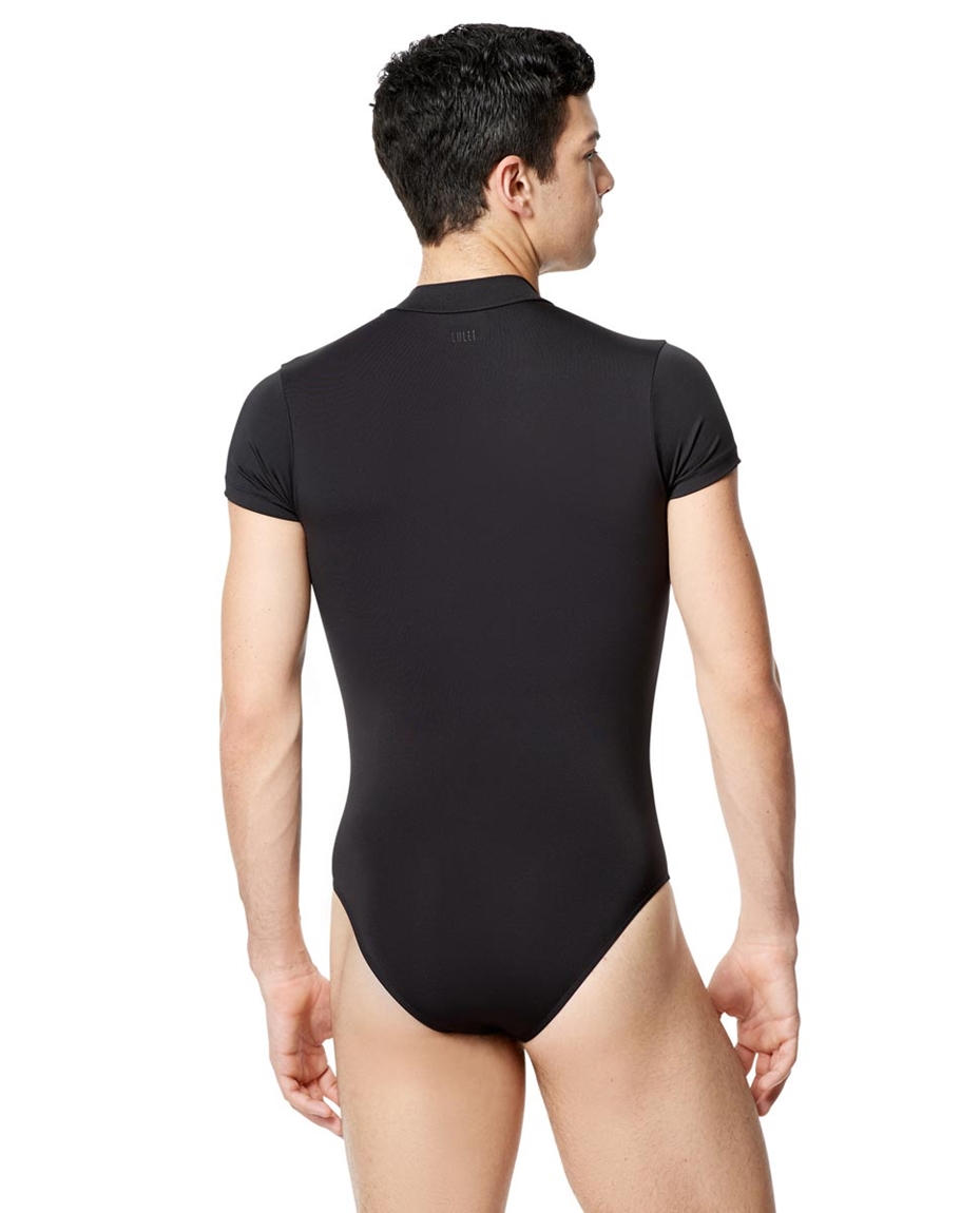 Mens Short Sleeve  Mock Neck  Leotard Eddie 2-mens-microfiber-mock-neck-short-sleeve-leotard-eddie