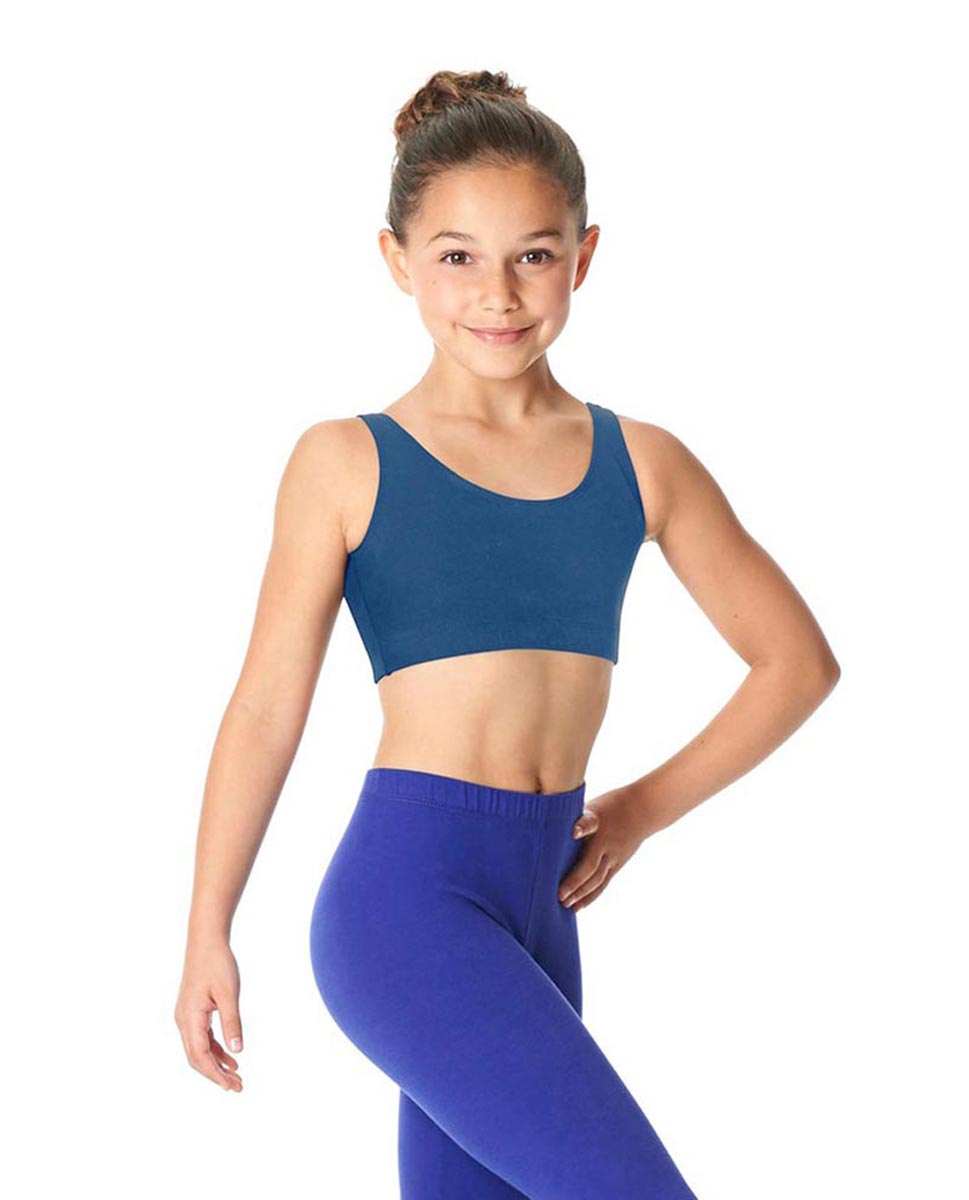 Girls Tank Crop Dance Top Beatrice BLUE