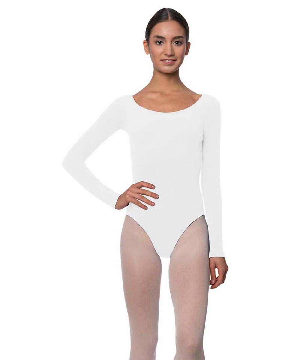 Adults Long Sleeved Velvety Ballet Leotard Liv WHI