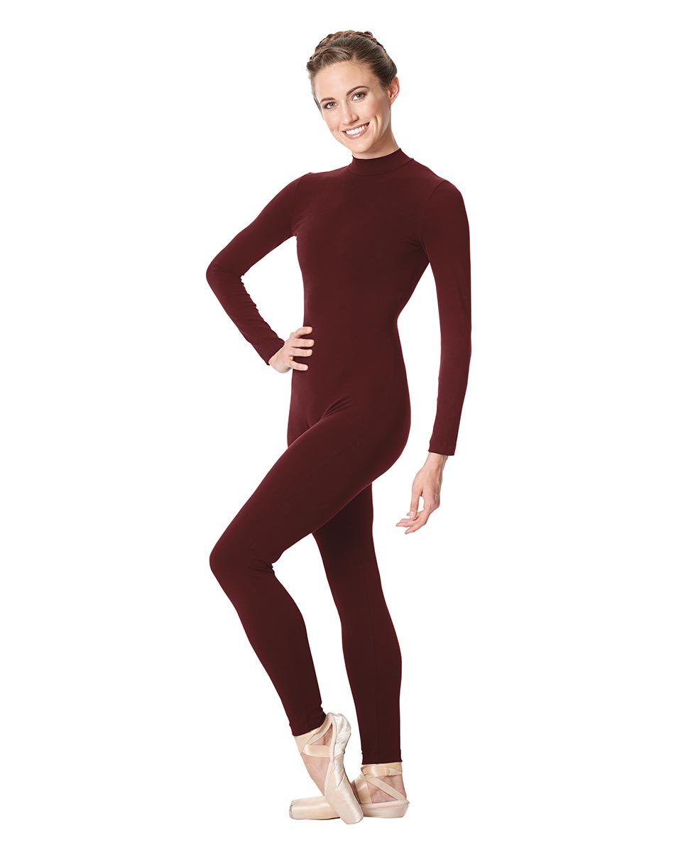 Adult Long Sleeve Mock Neck Dance Unitard Annabelle BUR