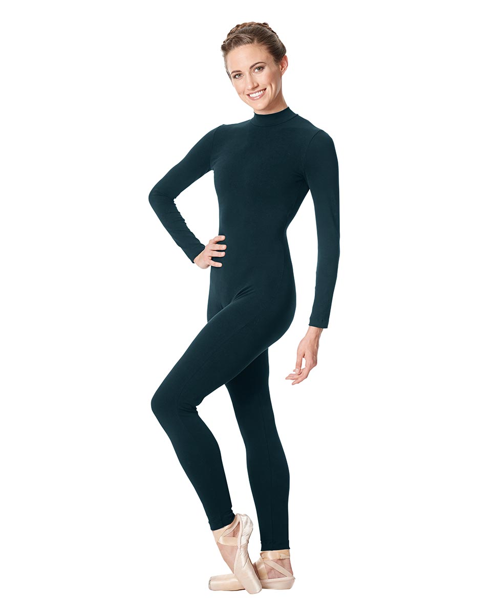 Adult Long Sleeve Mock Neck Dance Unitard Annabelle DTEAL