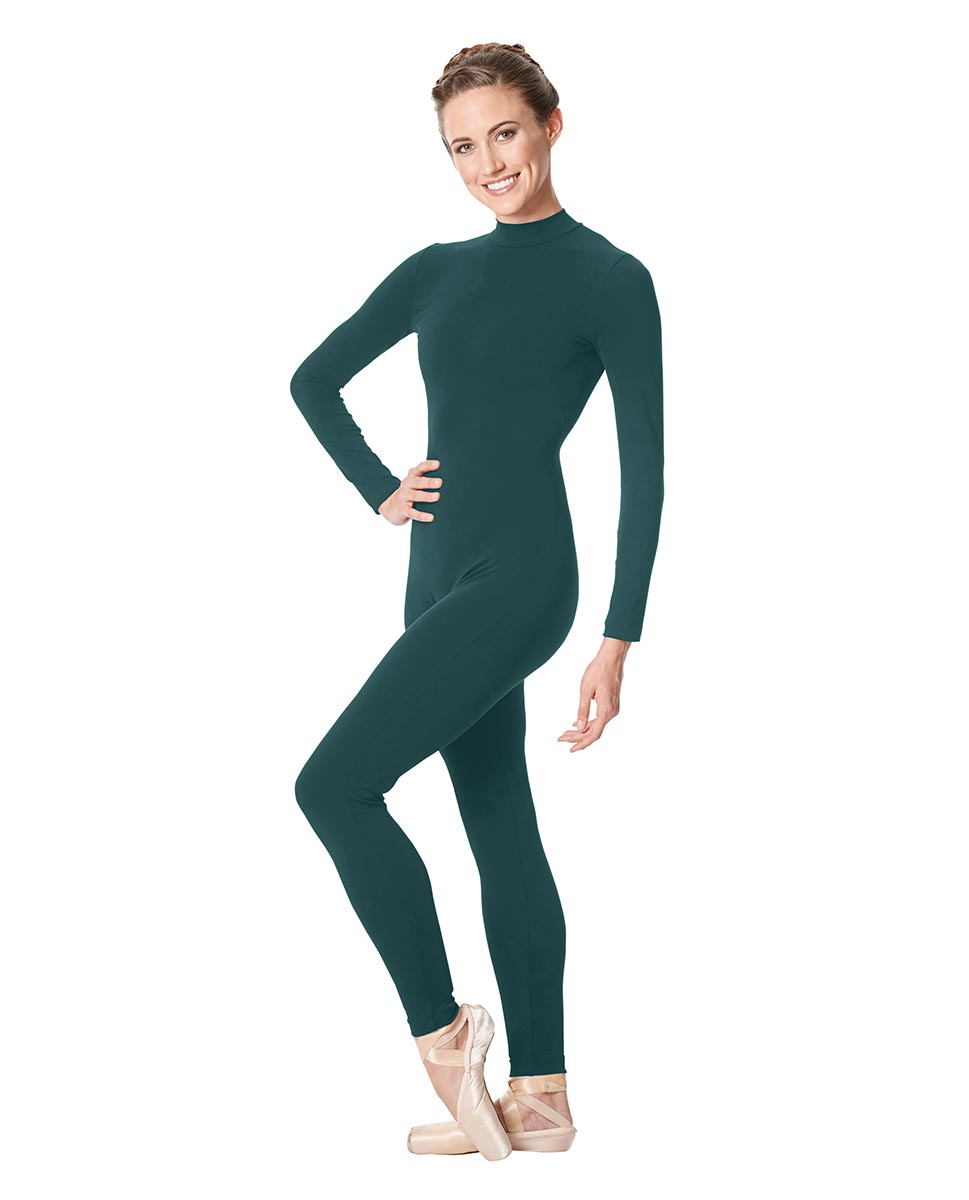 Adult Long Sleeve Mock Neck Dance Unitard Annabelle TEA