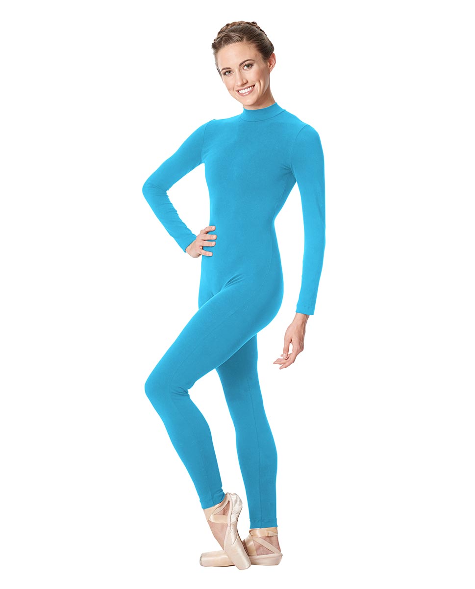 Adult Long Sleeve Mock Neck Dance Unitard Annabelle TUR