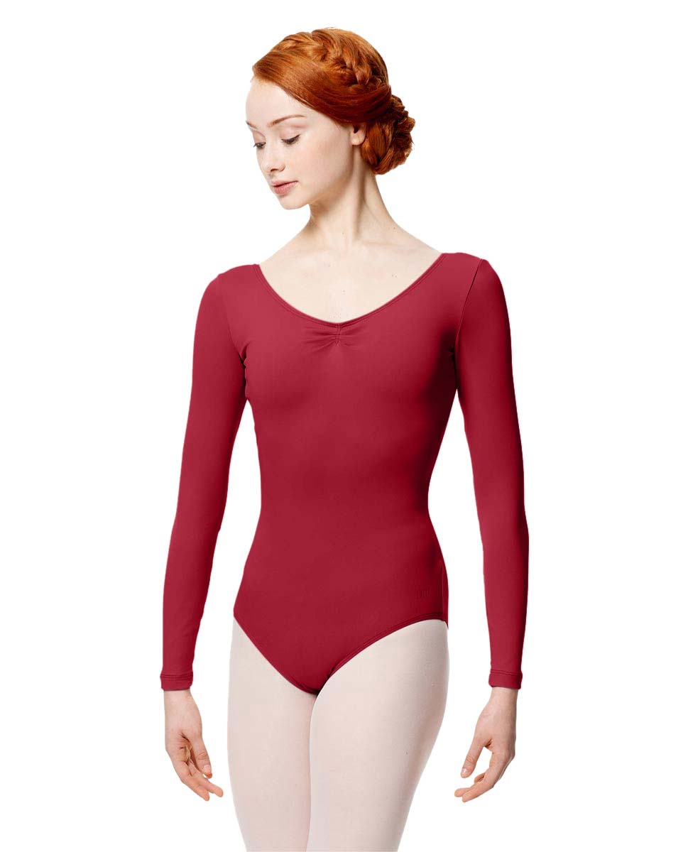 Adult Microfiber Long Sleeve Pinched Leotard Samantha DRED