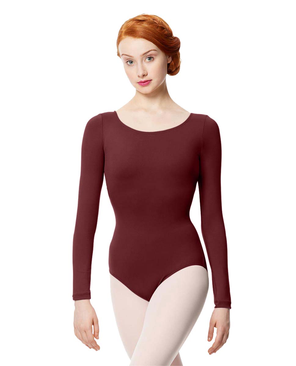 Adult Microfiber Long Sleeve Leotard Inez BUR