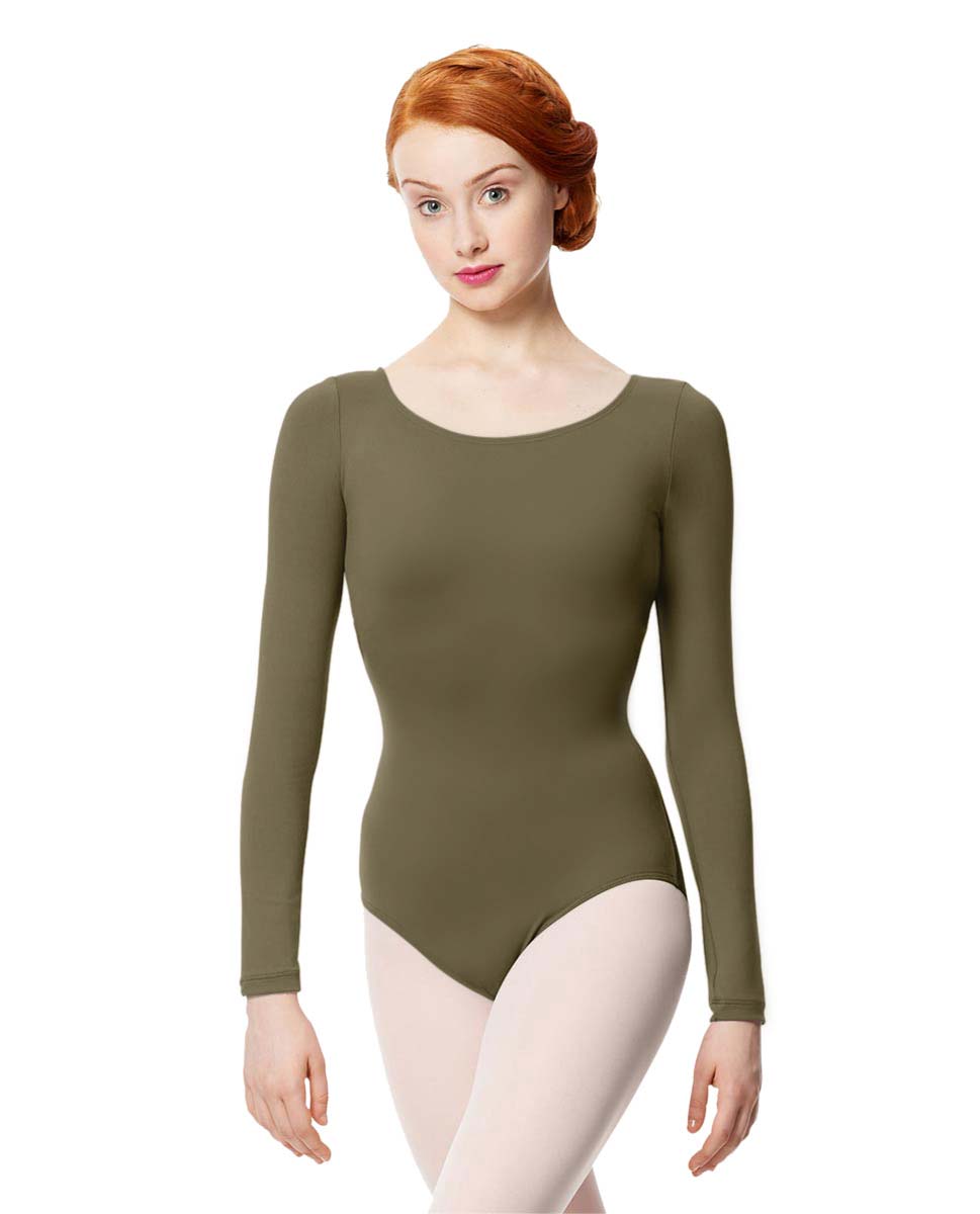 Adult Microfiber Long Sleeve Leotard Inez KHA