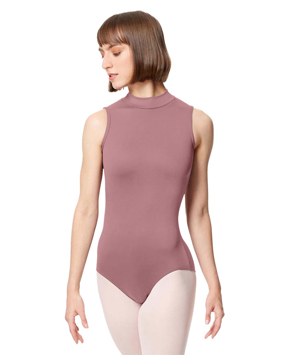 Adult Microfiber Mock Neck Sleeveless Leotard Fancy DROS