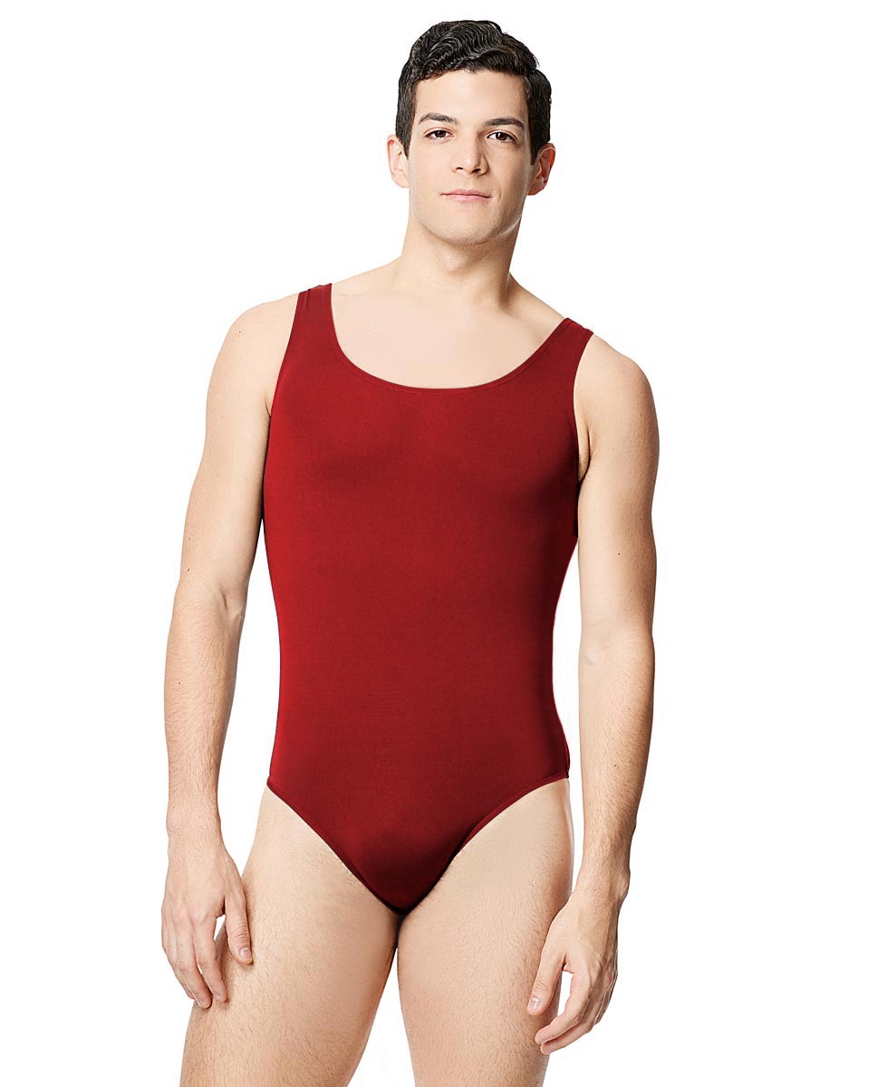 OCTAVE-Microfiber Men's Full Tank Leotard With Attached Full Seat