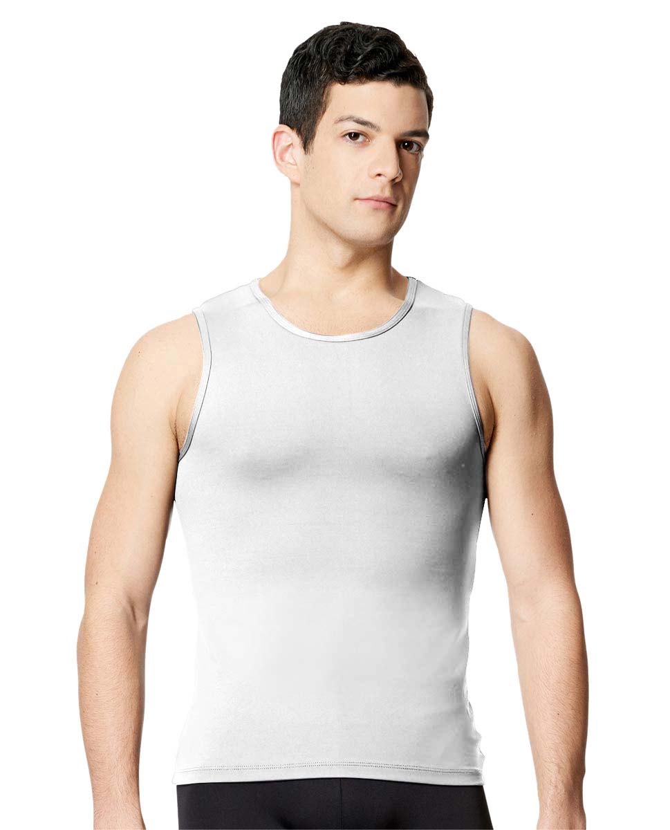 Mens Microfiber Sleeveless Top Leo WHI