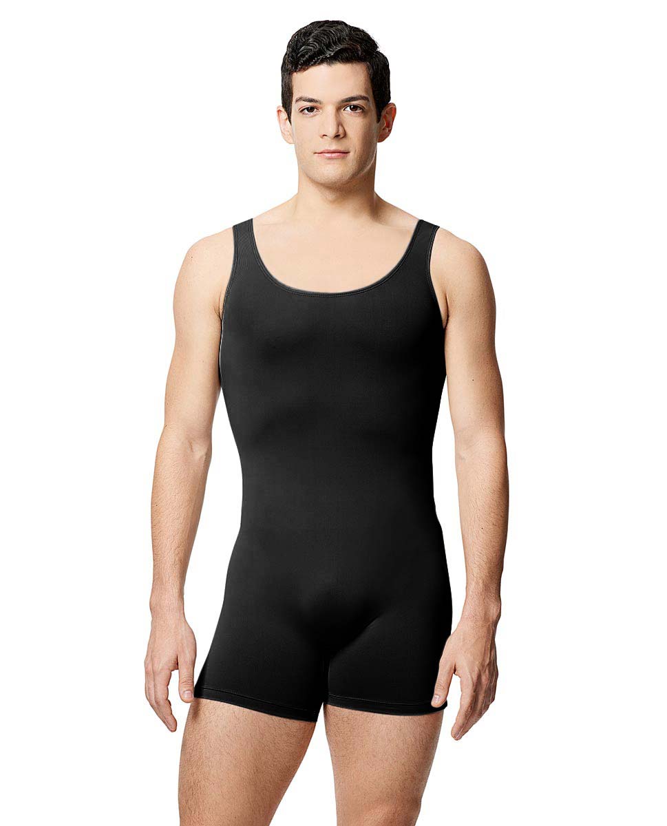 Mens Microfiber Tank Short Unitard Balzac BLK