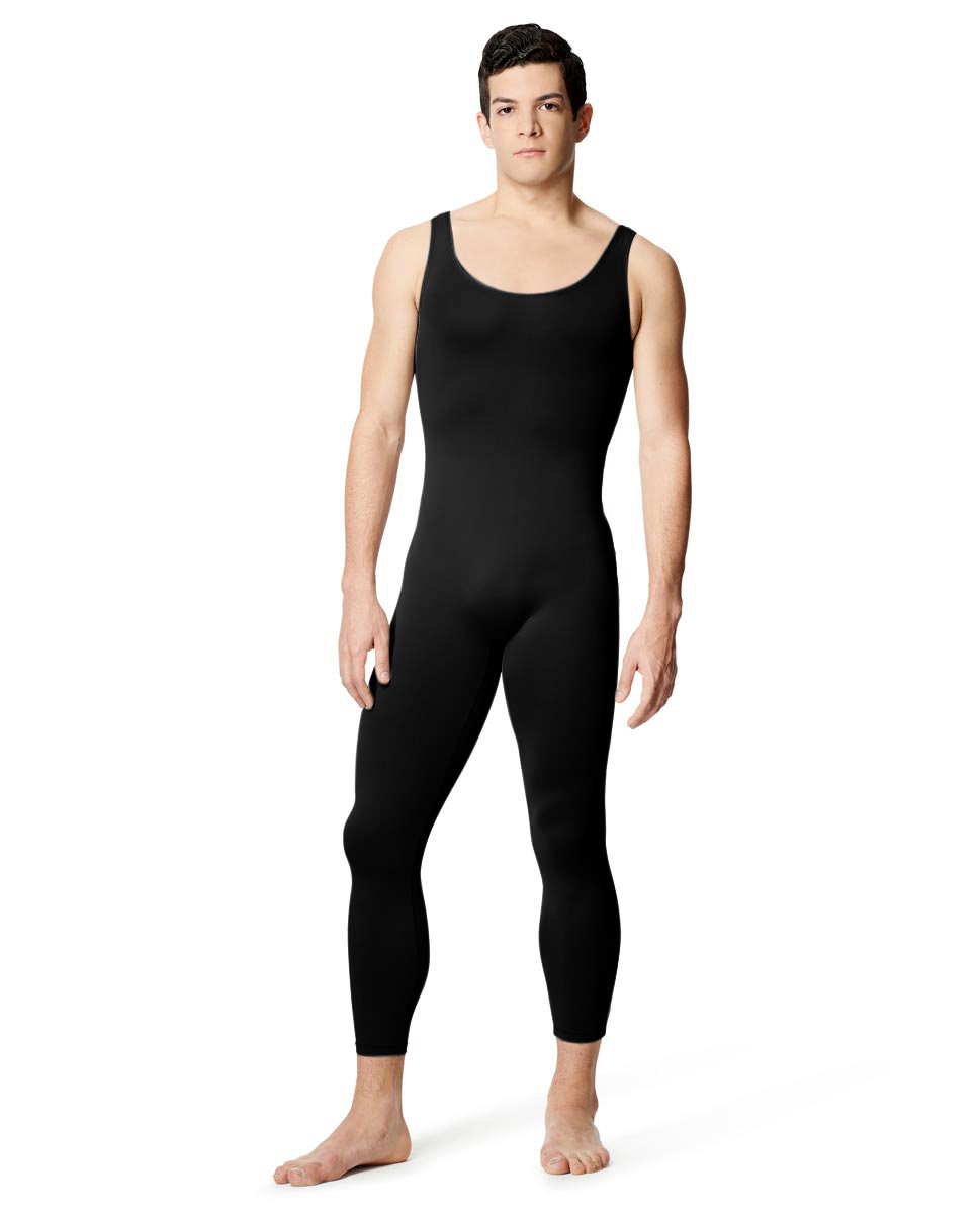 Mens Microfiber Footless Tank Unitard Baptiste BLK