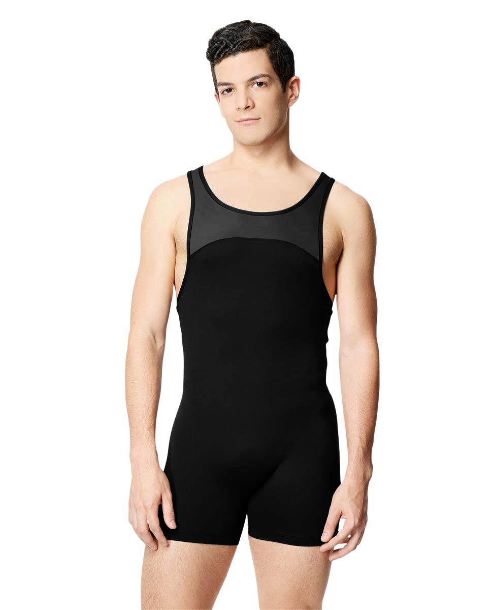 Mens Microfiber Duotone Short Unitard Gabriel BLK