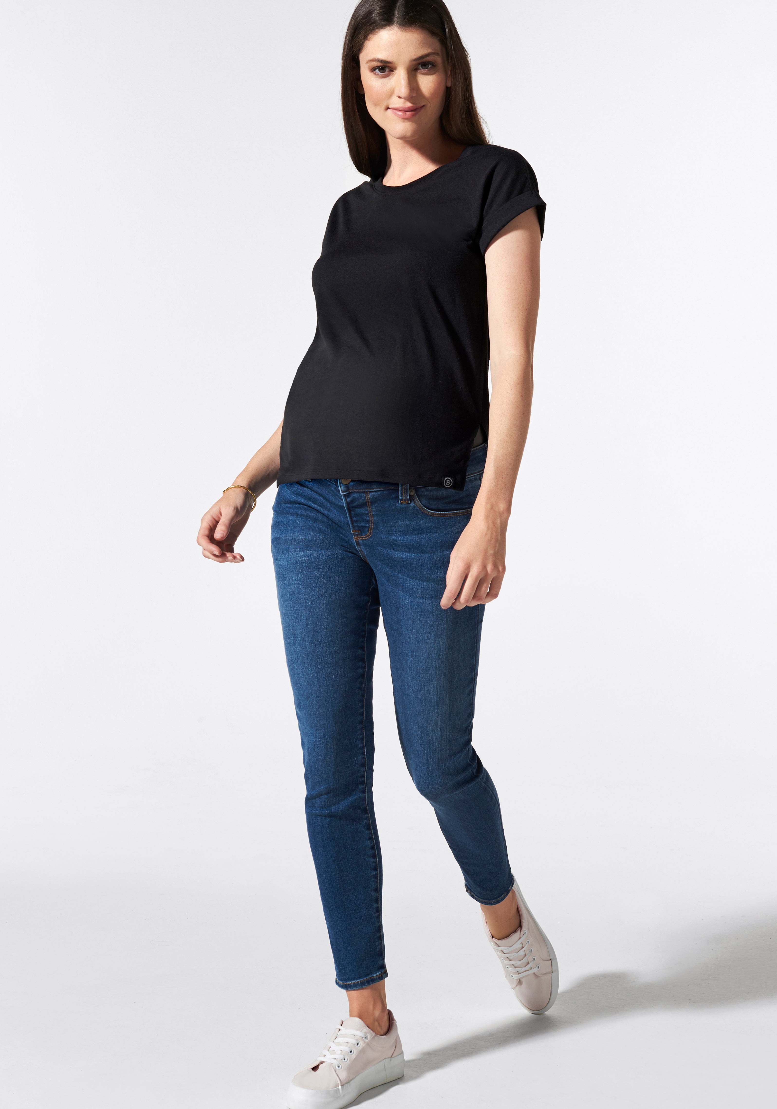 BLANQI Maternity Belly Support Straight Crop Jeans