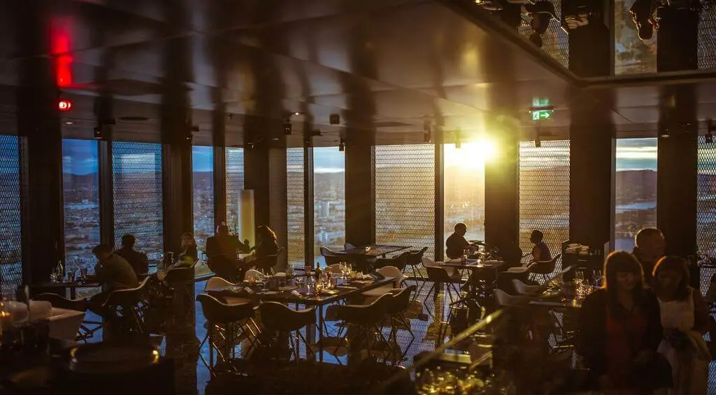 A restaurant setting photograph