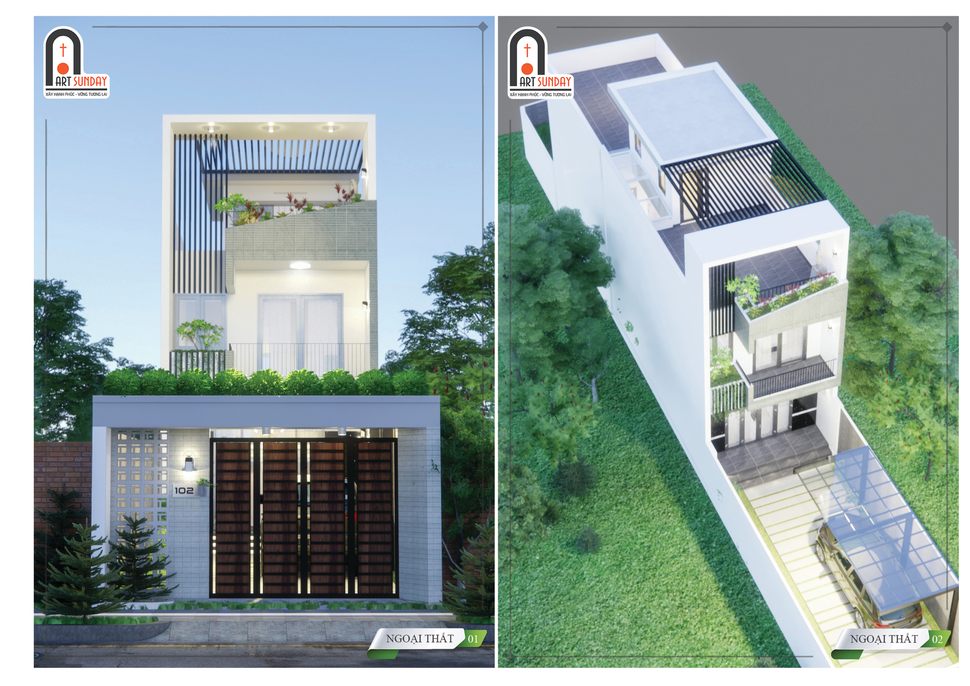 Thiết Kế Nhà Phố 3 Tầng Hiện Đại tại Biên Hòa
