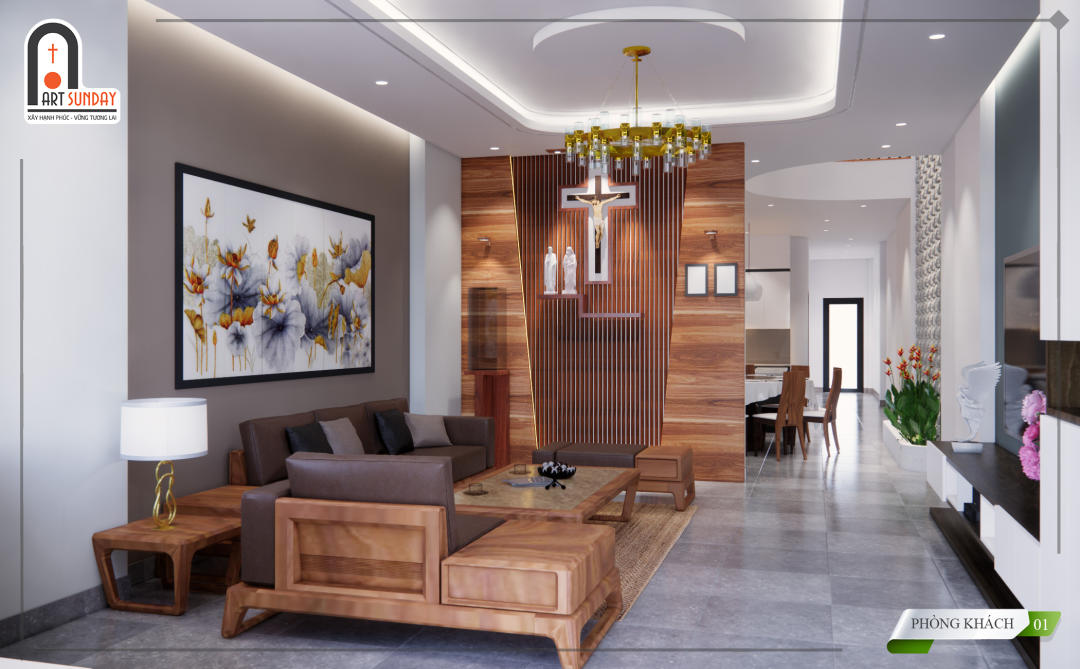 Thiết Kế Nội Thất Nhà Phố 3 Tầng, Phong Cách Hiện Đại, 5x20m