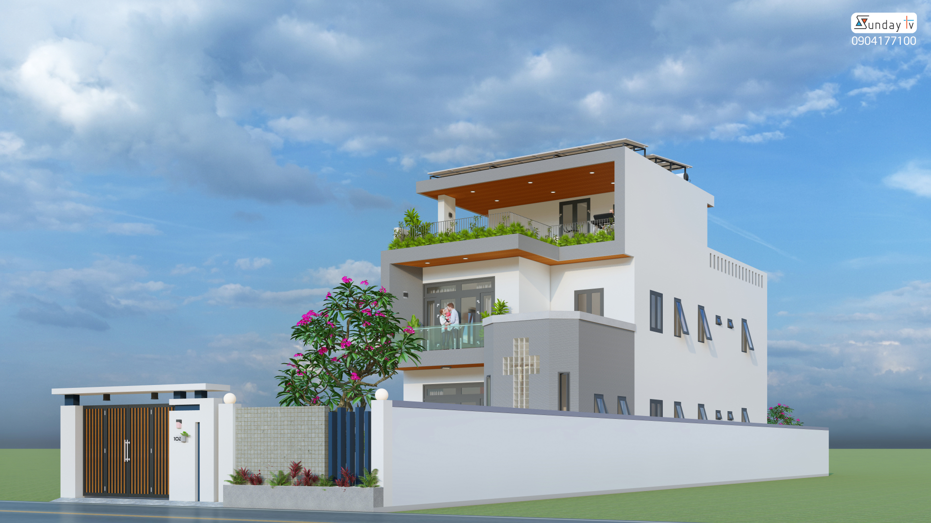 Thiết Kế Biệt Thự Hiện Đại Tại Tp.Thuận An, Bình Dương 8x20m