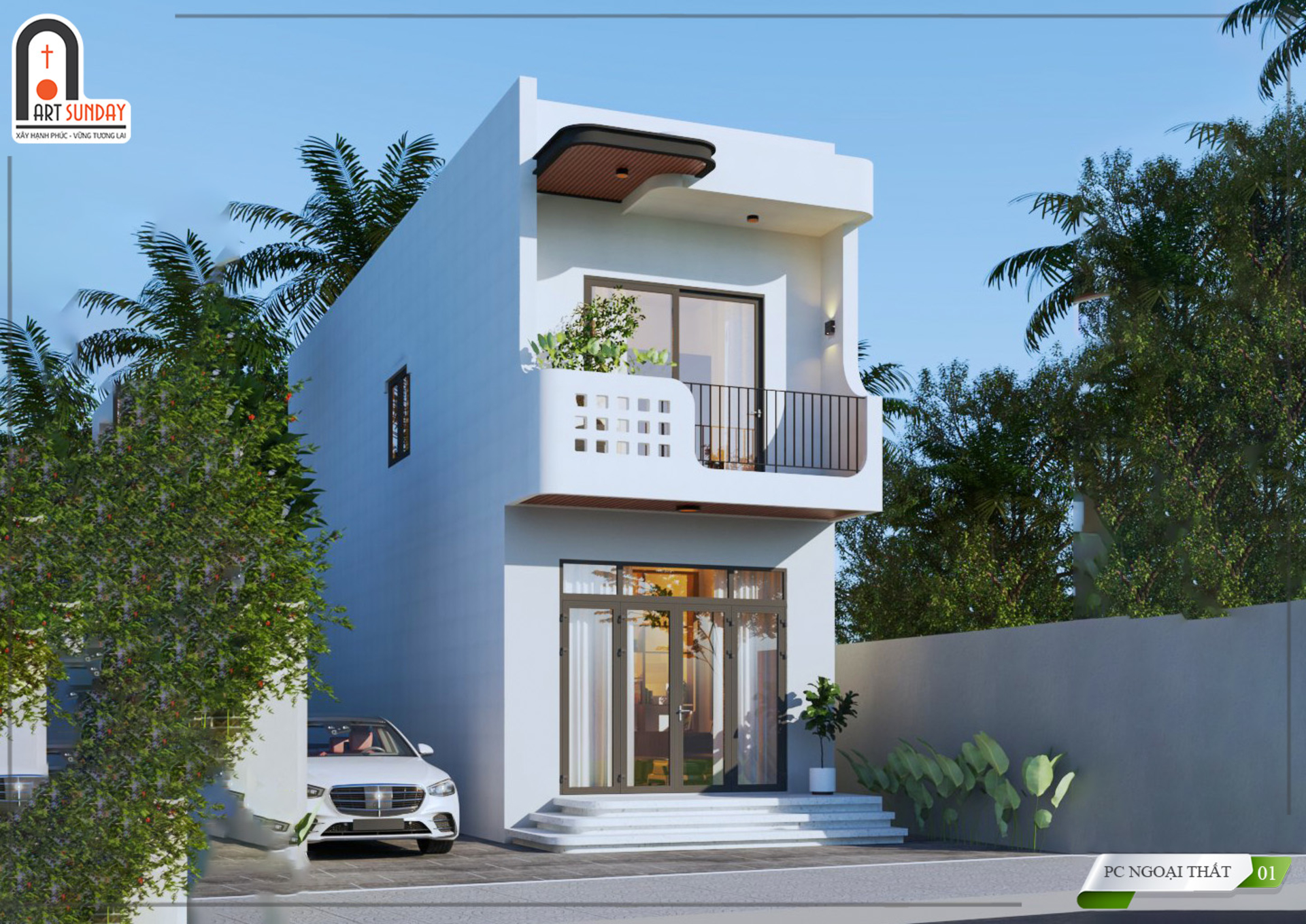 Mẫu Thiết Kế Nhà Phố 2 Tầng Hiện Đại - Tp.Dĩ An