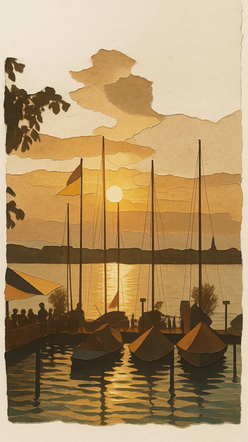 Sunset over the Alster, Hamburg