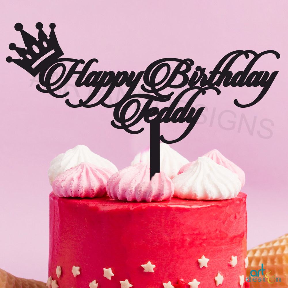 Pink Happy Birthday Cake Topper | 1 ct