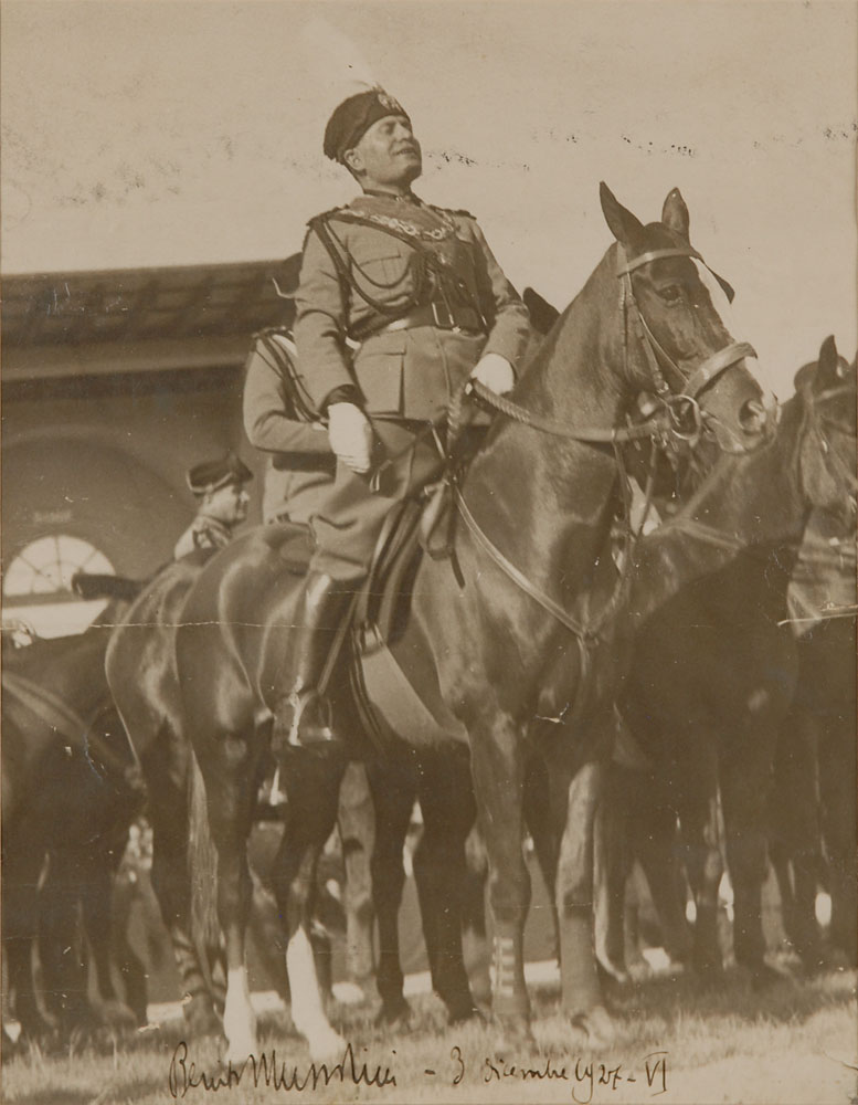 Benito Mussolini Signed Oversized Photograph