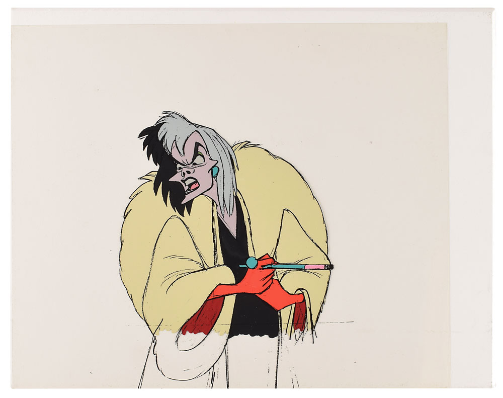 DISNEY Cruella De Vil 101 Dalmatians Limited Edition Sericel Animation Art  Cel