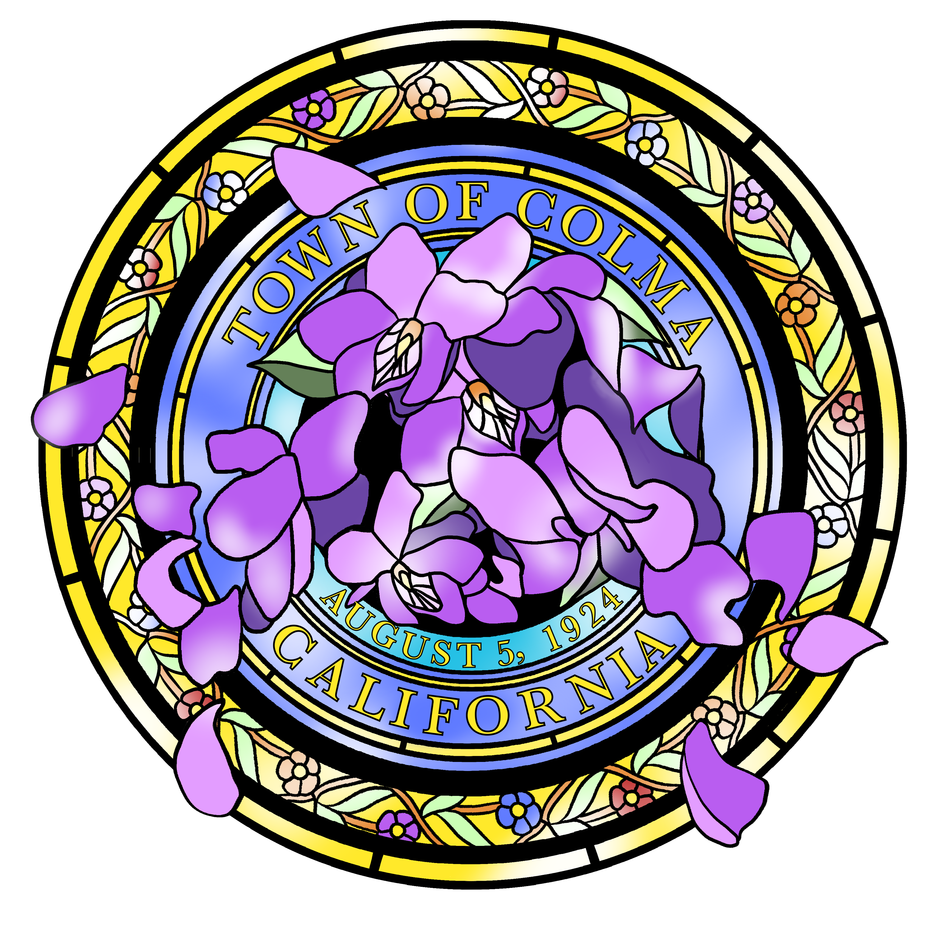 Remixed city seal for the Town of Colma - View 1