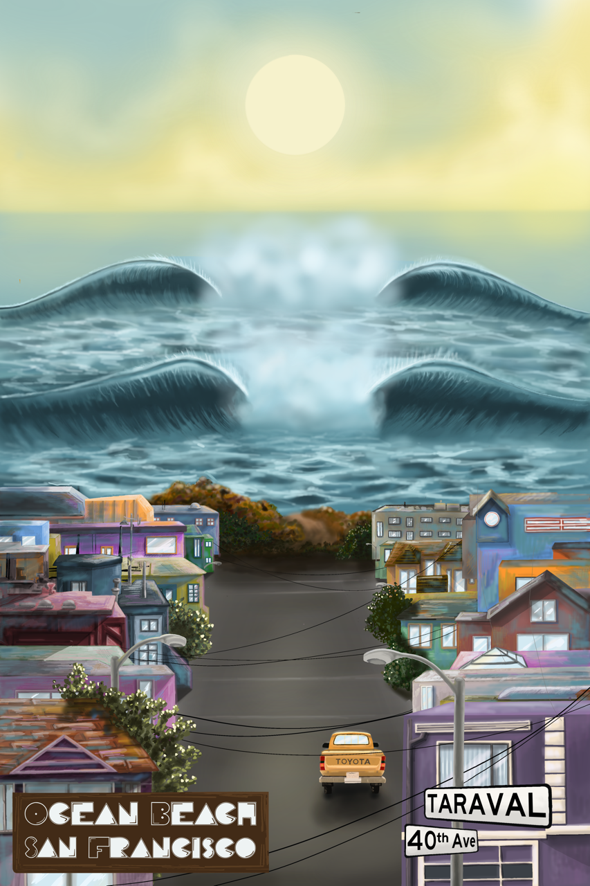 Poster design of the Outer Sunset, San Francisco for private client - View 1