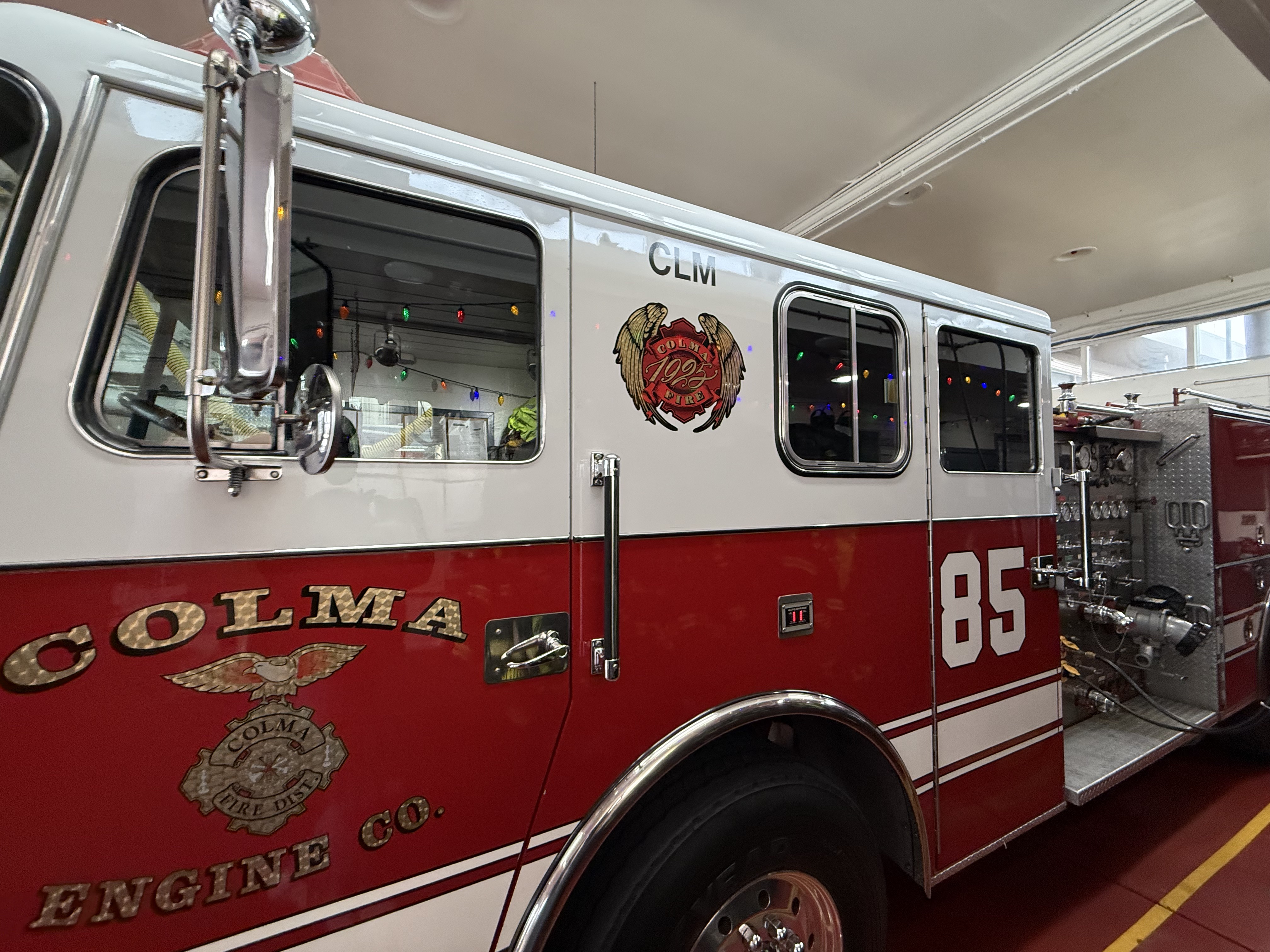 Colma Fire decal angle view