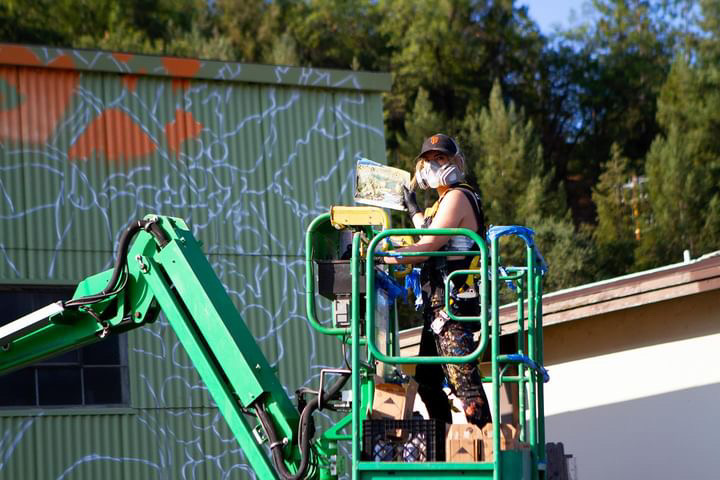 Historical Placerville Mural detail