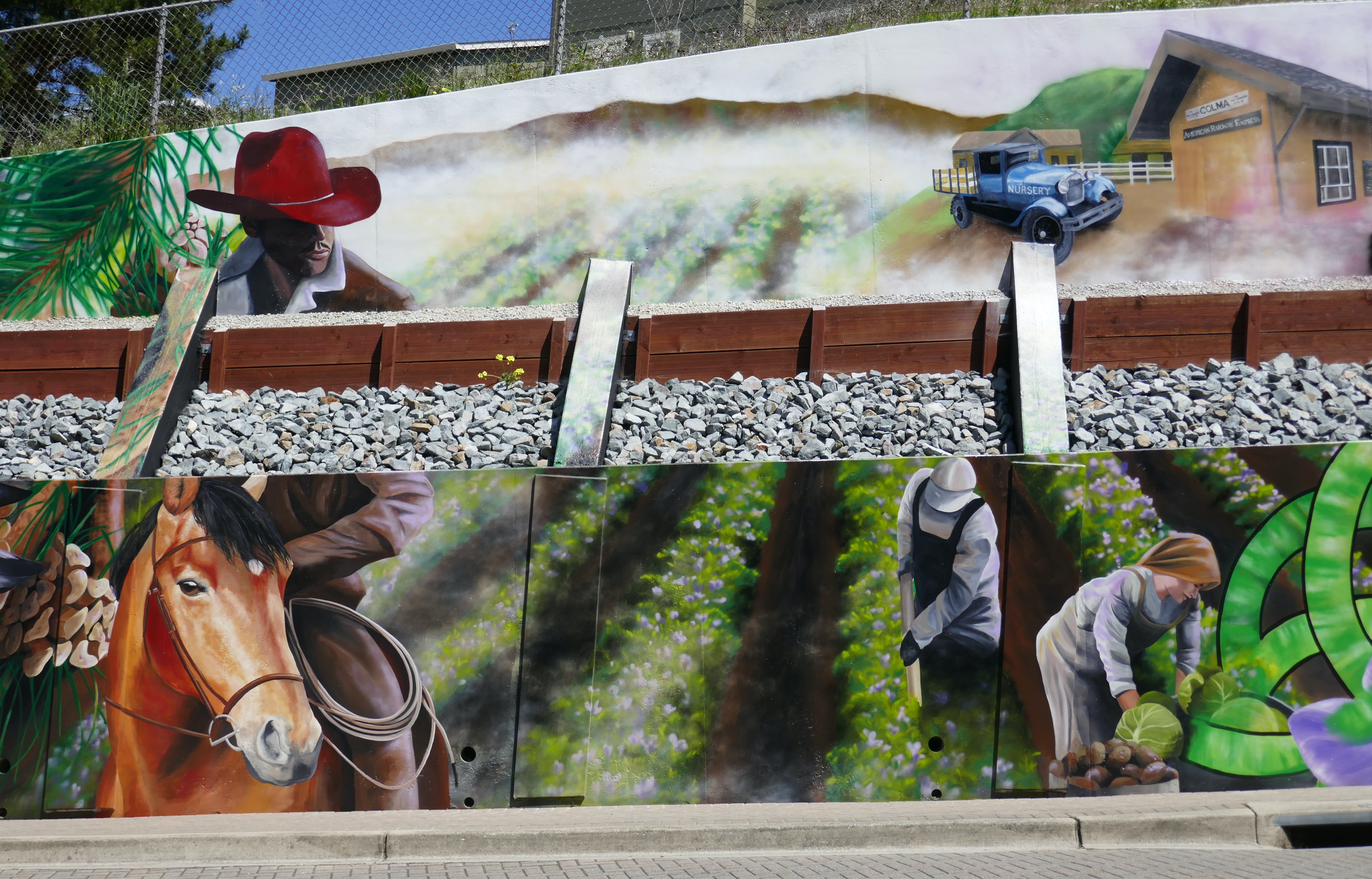 Historical Colma Mural detail