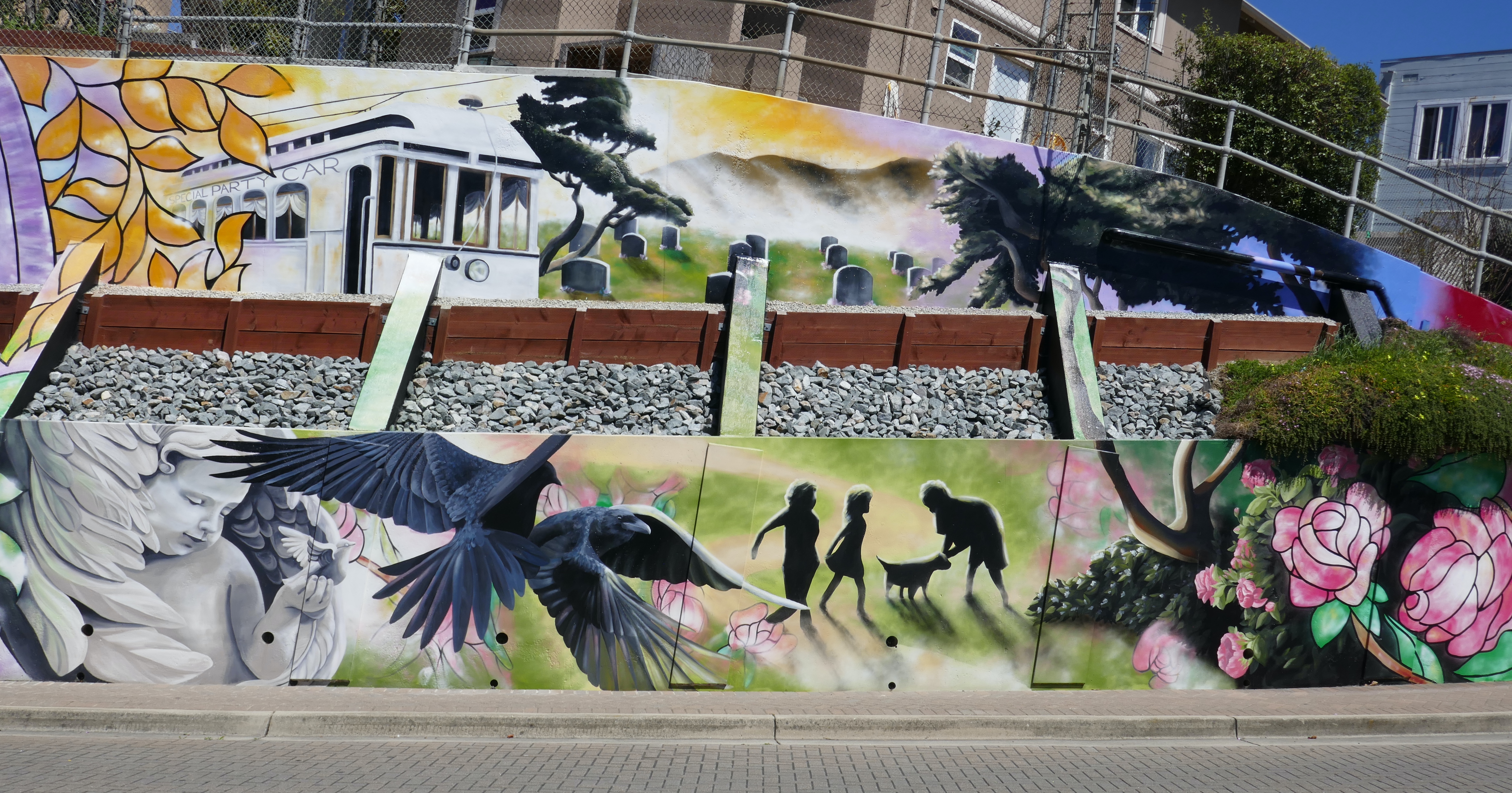 Historical Colma Mural detail