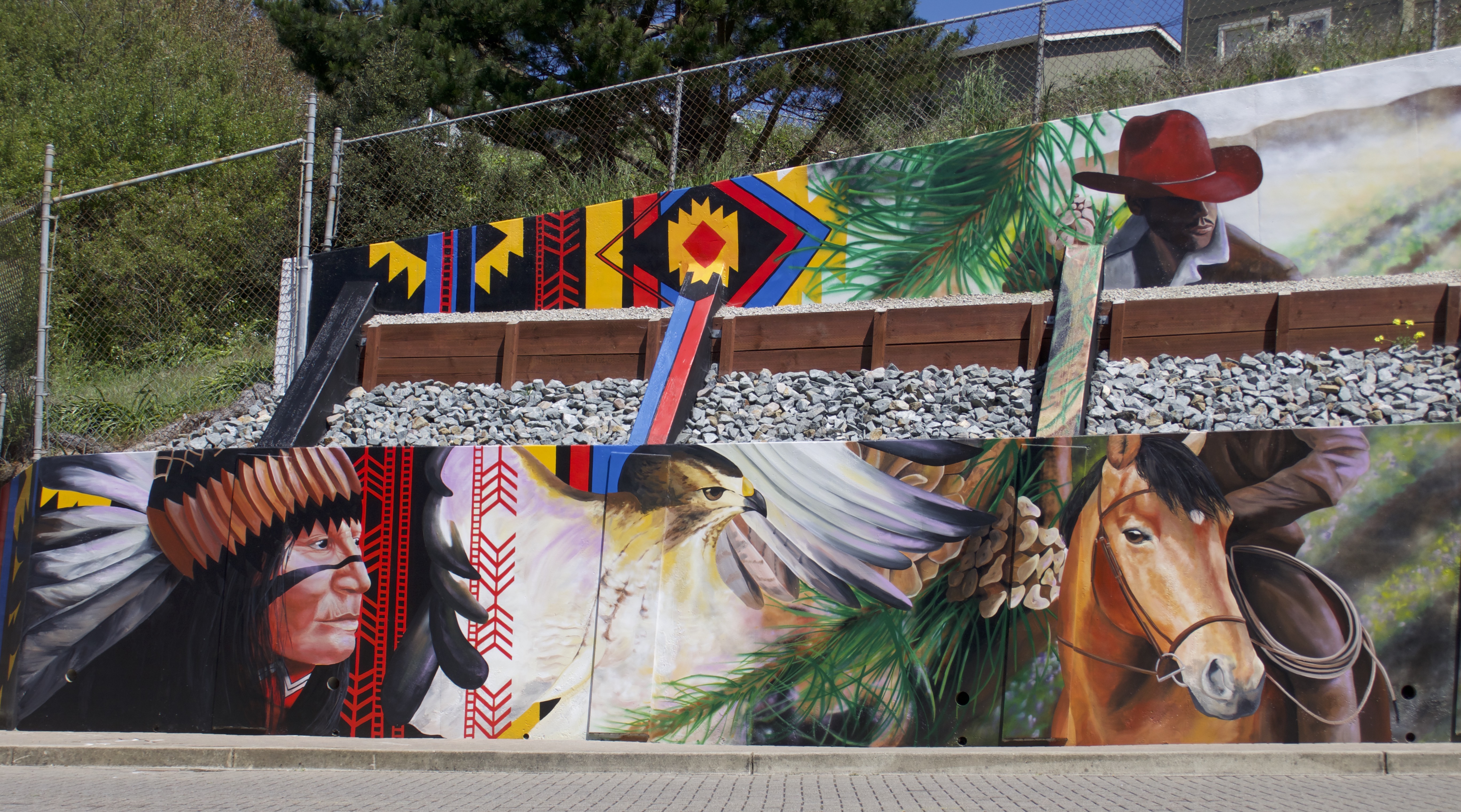 Historical Colma Mural detail
