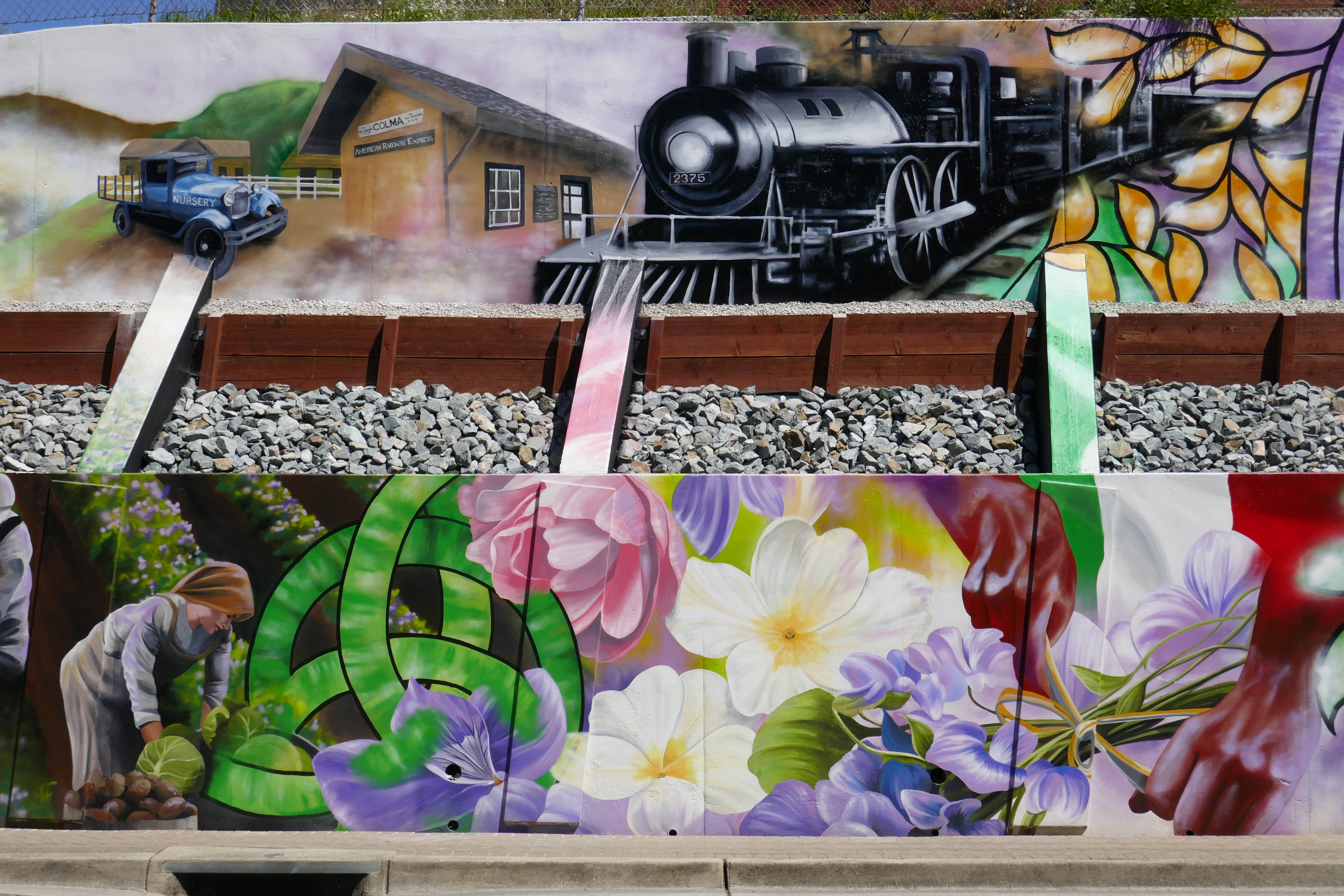 Historical Colma Mural detail