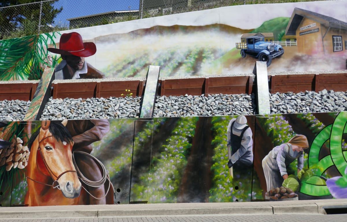 Historical Colma Mural detail
