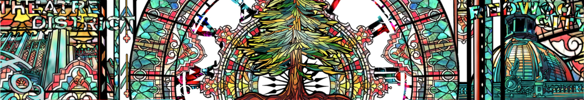 Printable mural design for Redwood City - View 1