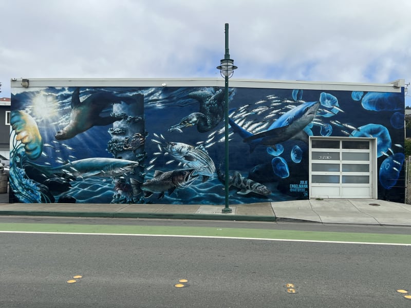 Under the Pacifica Pier Mural
