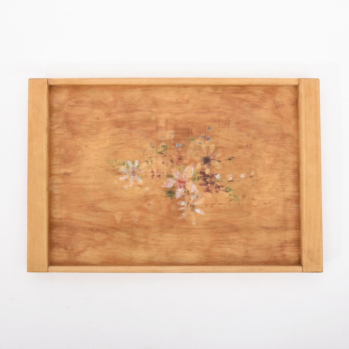 Aalto Aino Wooden tray floral hand painted detail1