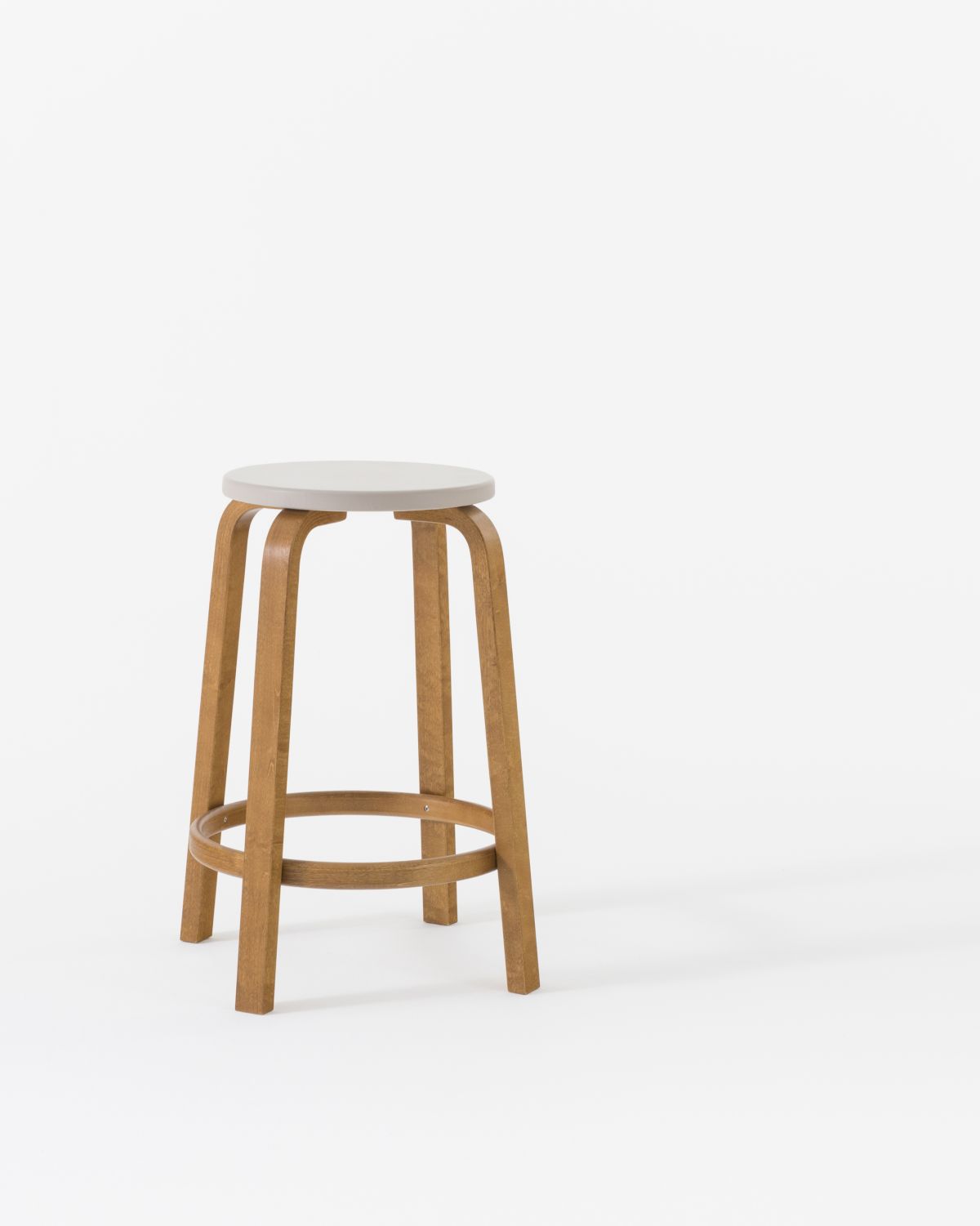 Bar Stool 64 Honey Stain Leather Seat