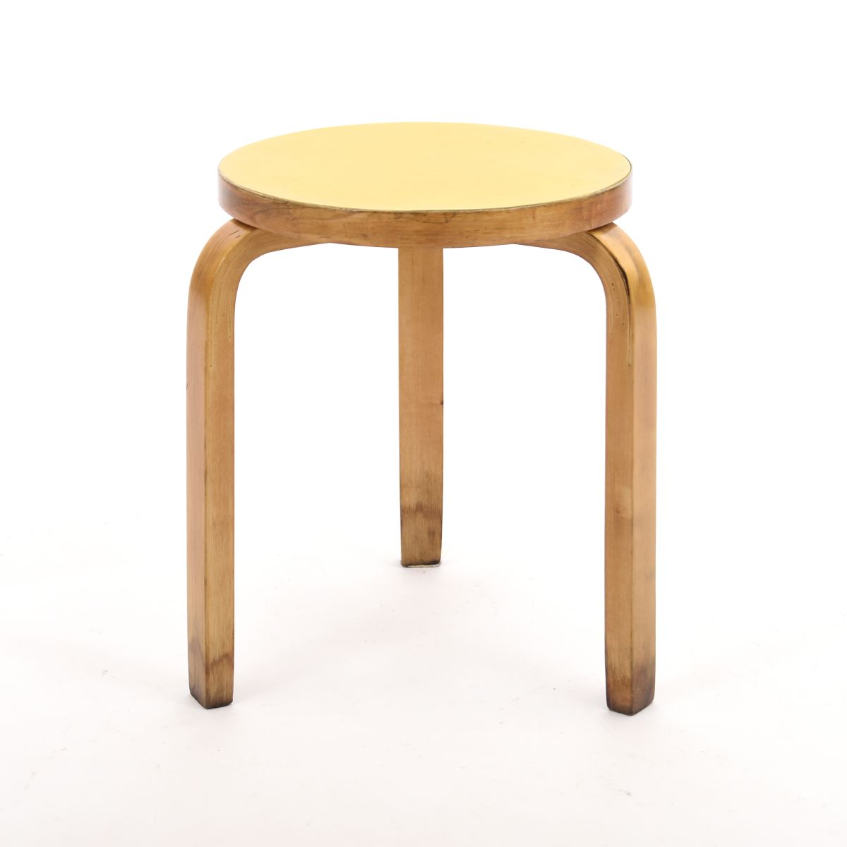 Aalto Alvar stool 60 yellow linoleum