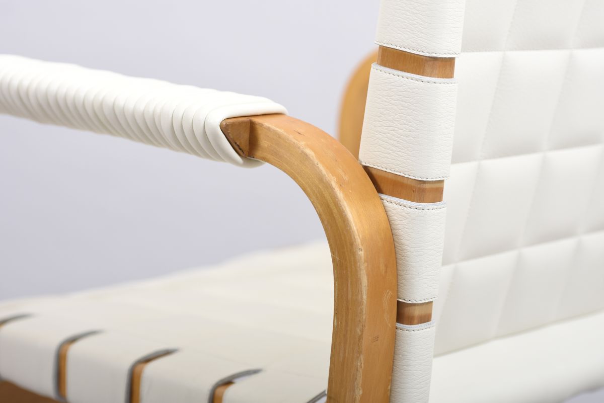 Aalto Alvar Chair45 White leather 07