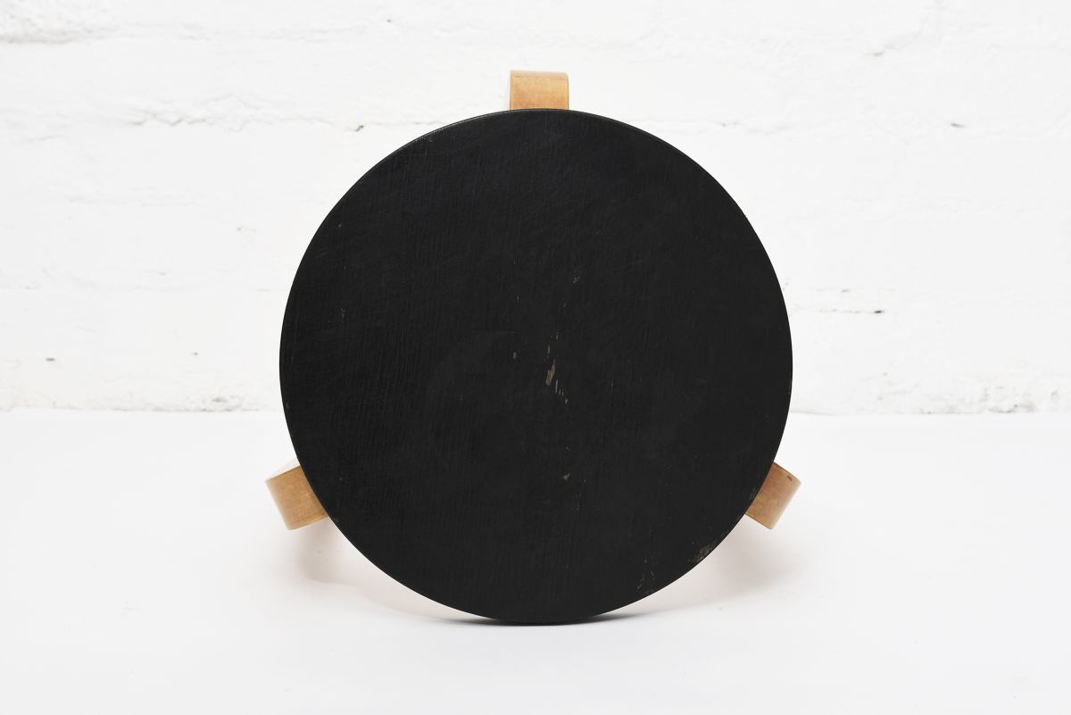 Aalto Alvar Stool60 black x birch 1930 top