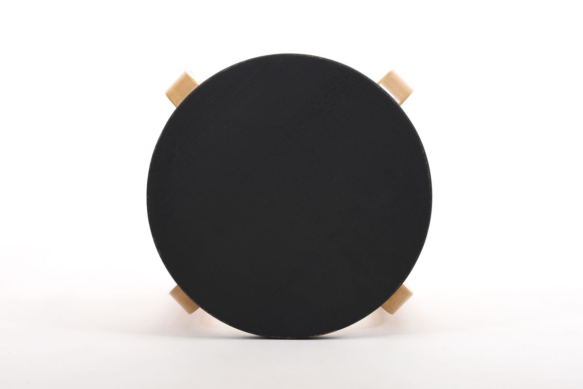 Aalto Alvar Stool E60 birch black seat top