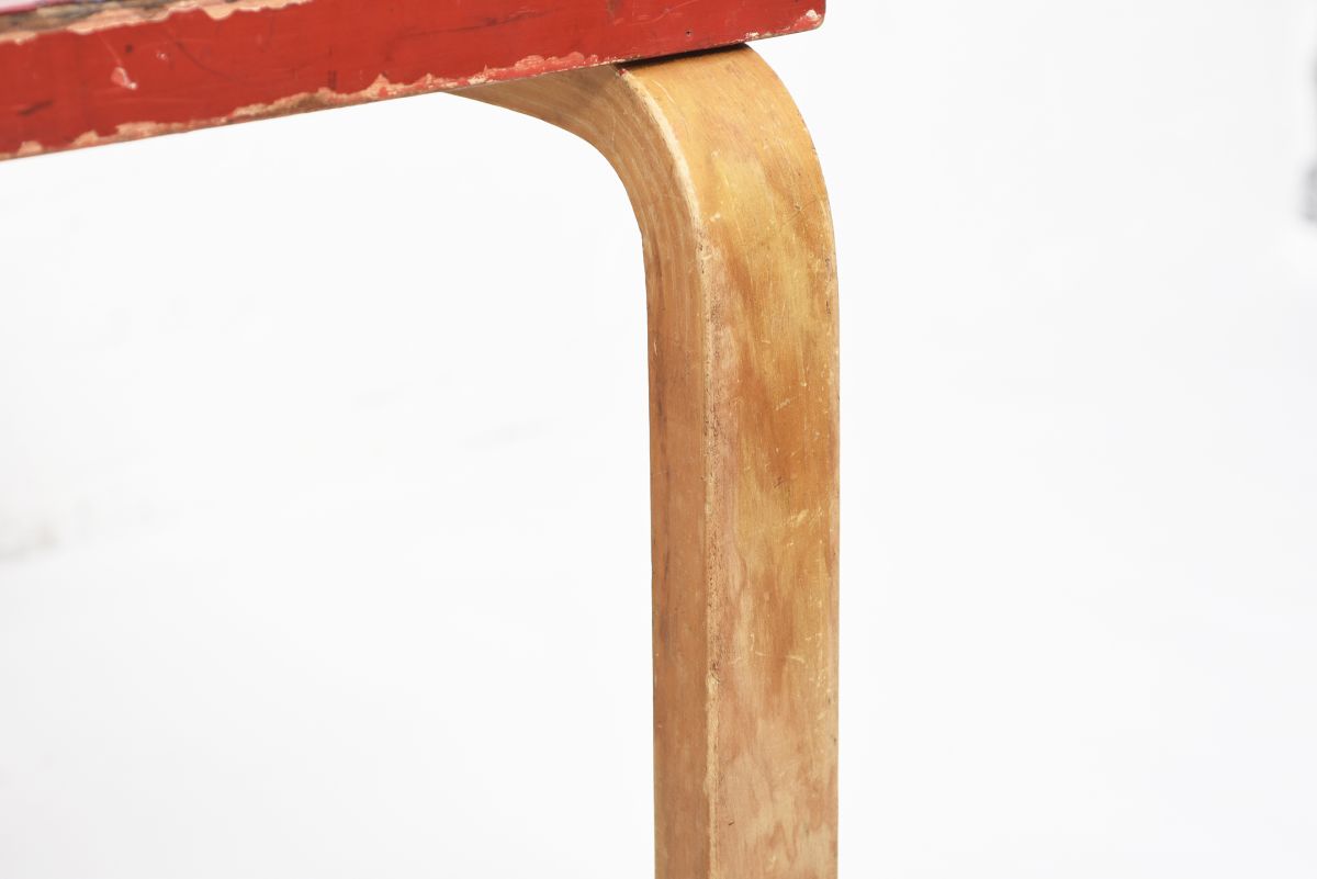 Aalto Alvar Coffee table Red lino 1950 04
