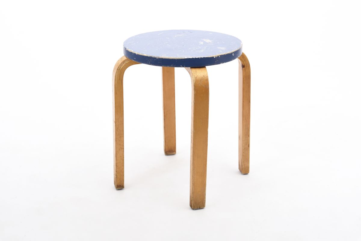Aalto Alvar stool E60 blue paint