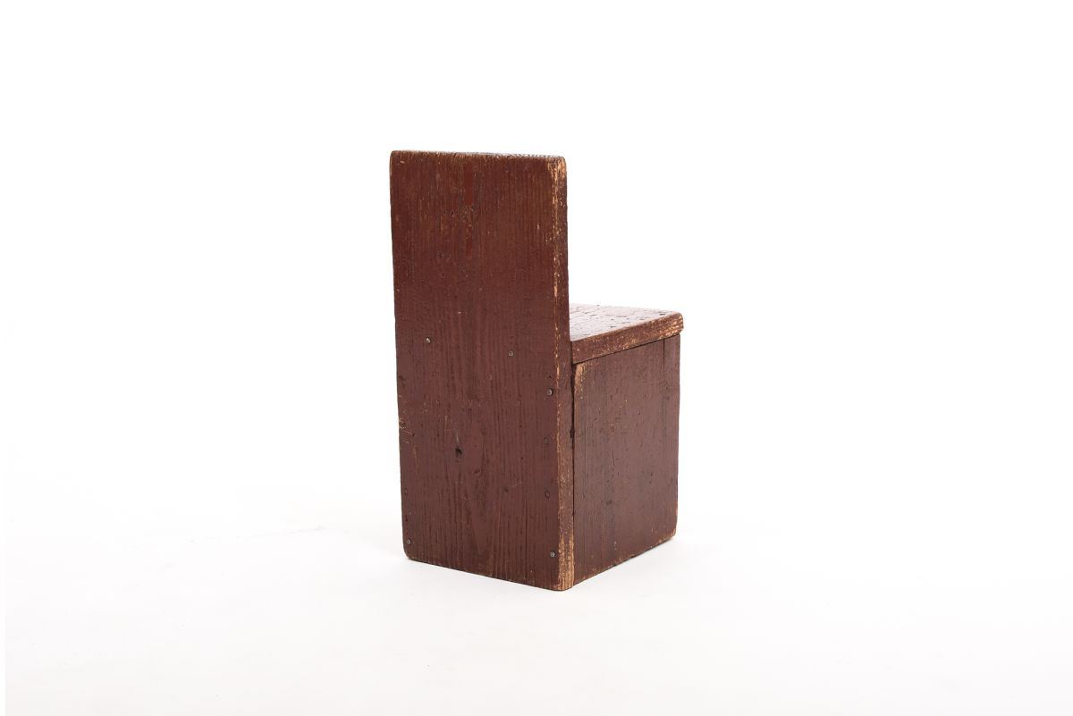 Anonymous Wooden kids chair burgandy back