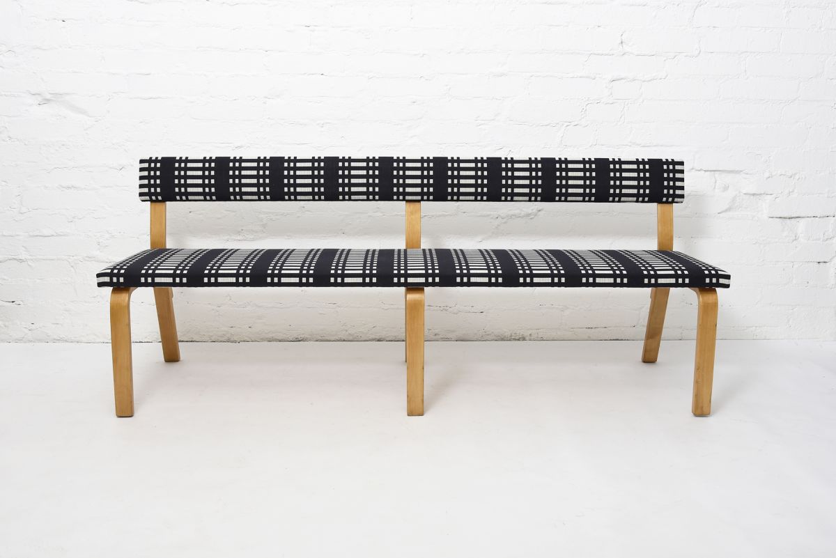 Aalto Alvar Rare long bench JG fabric front