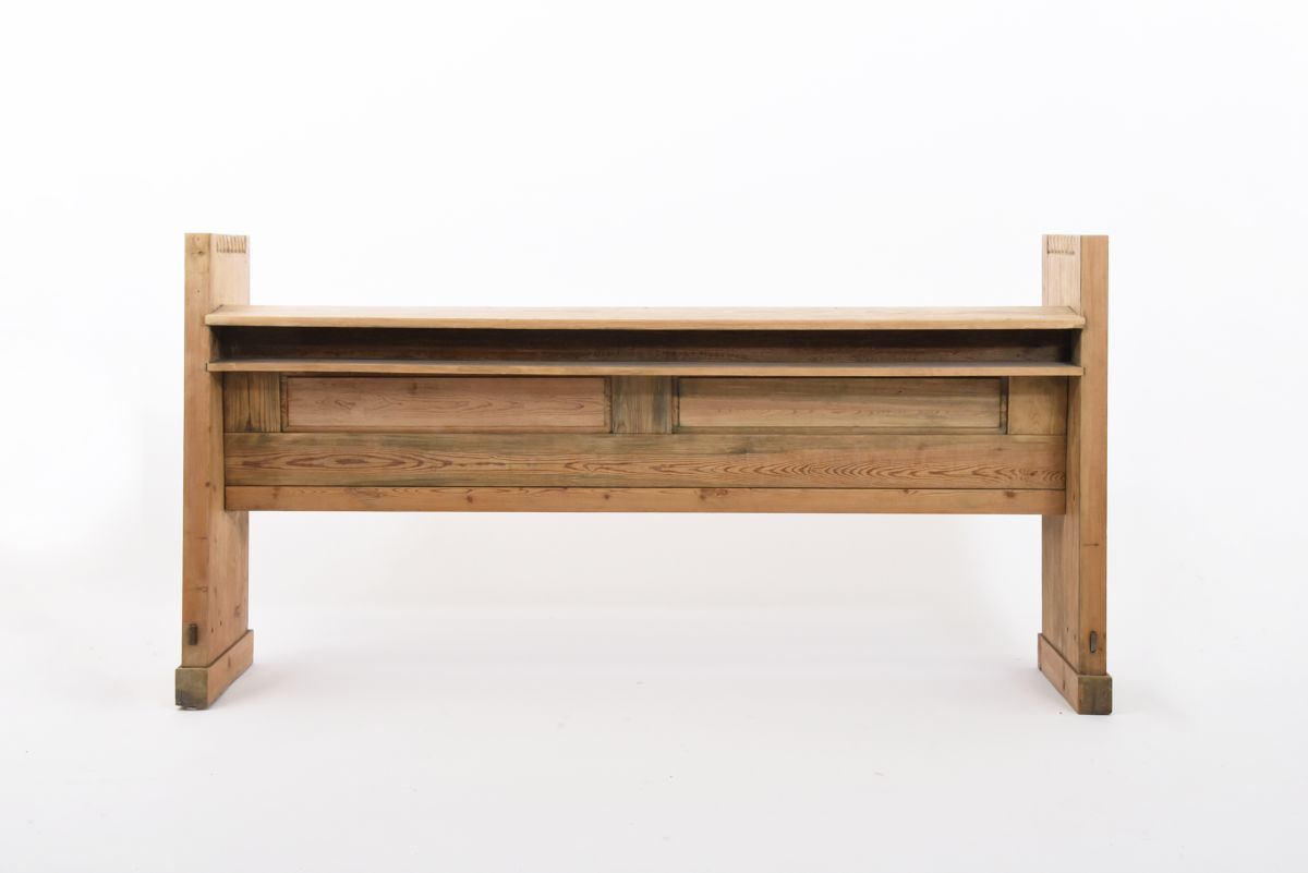 Anonymous Art nouveau pine bench 1910 1920 back